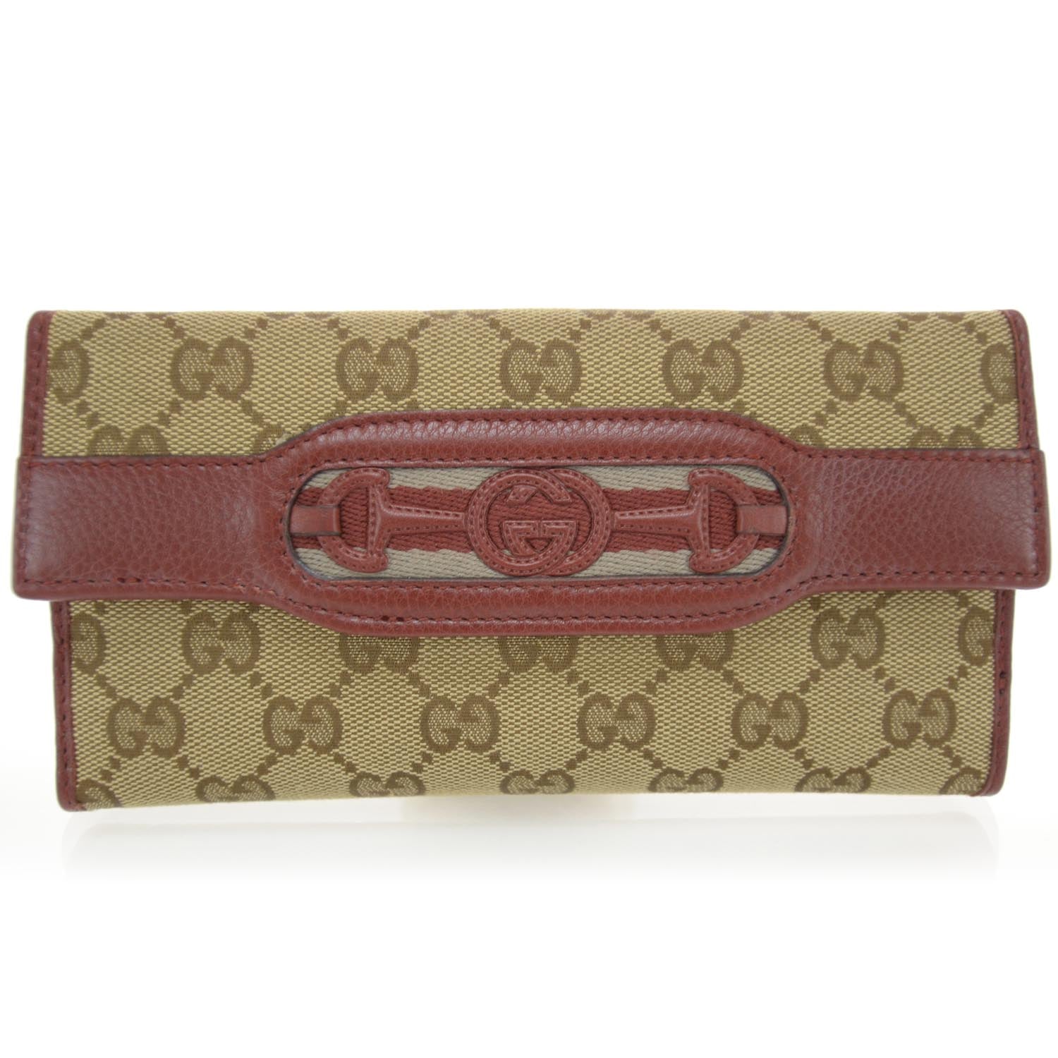 Gucci Monogram Interlocking G Horsebit Web Continental Wallet 1 of 9