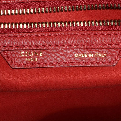 Celine Drummed Calfskin Mini Luggage Coquelicot 7 of 16