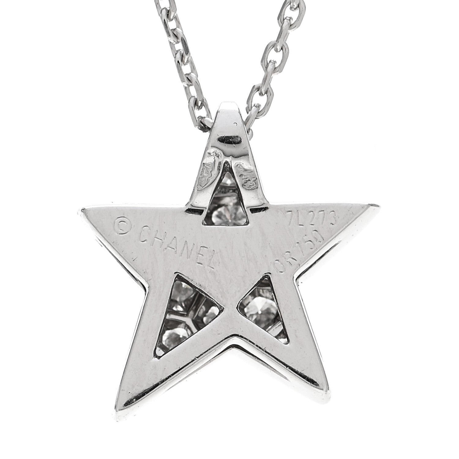 Chanel 18K White Gold Diamond Medium Comete Geode Pendant Necklace 4 of 4