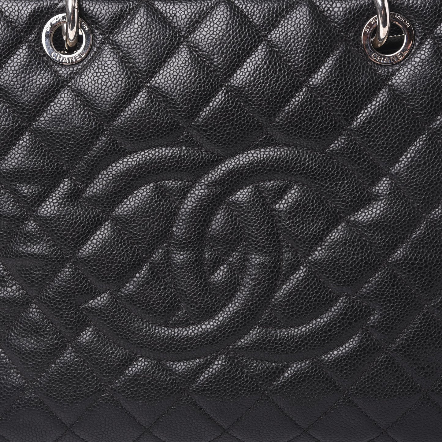 Caviar Quilted Grand Shopping Tote GST Black