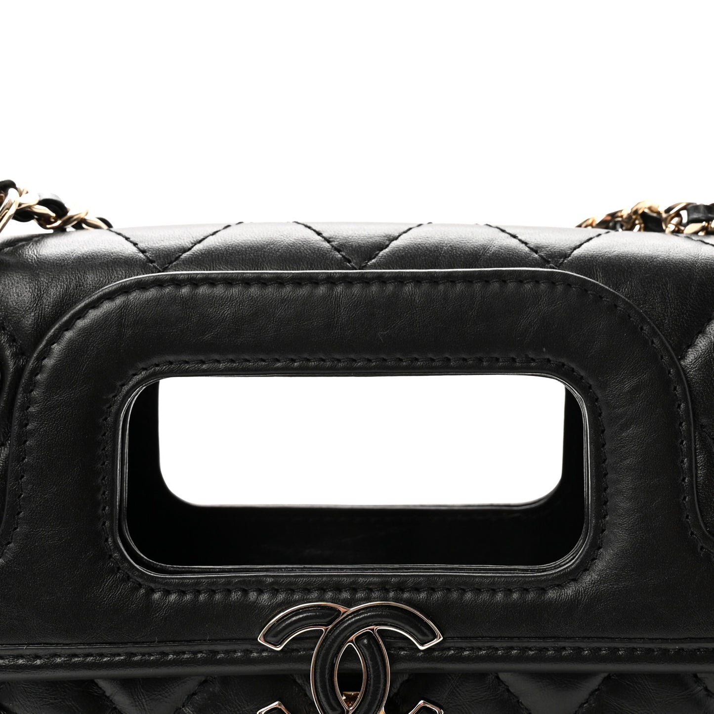 Aged Calfskin Charms Flap Bag Black