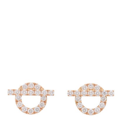 Hermes 18K Rose Gold Diamond Finesse Earrings 1 of 5