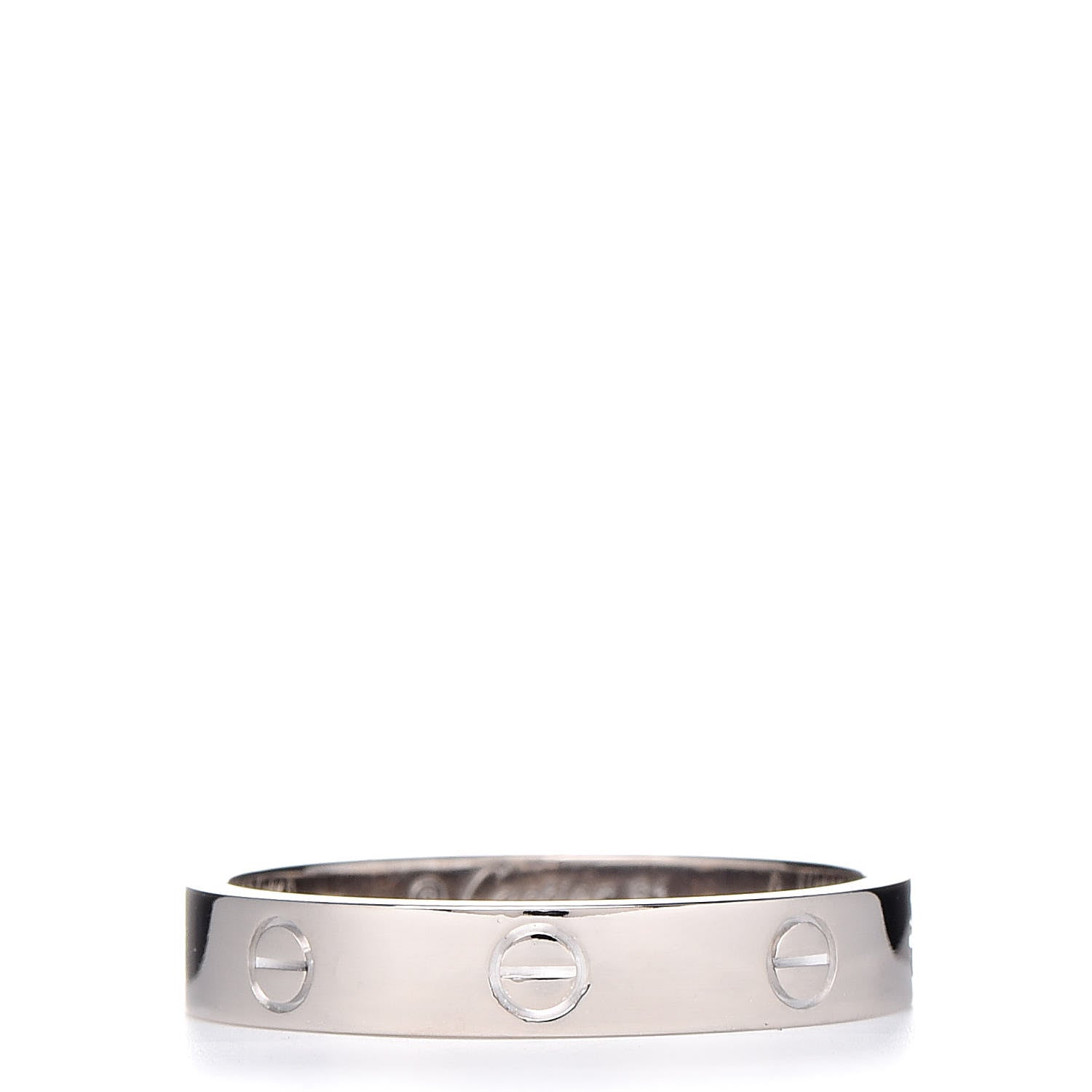 Cartier 18K White Gold Diamond 4mm LOVE Wedding Band Ring 61 9.5 4 of 5