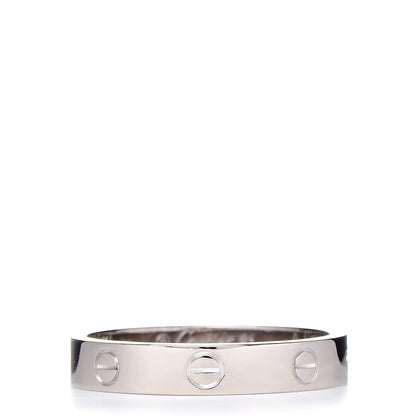 Cartier 18K White Gold Diamond 4mm LOVE Wedding Band Ring 61 9.5 4 of 5