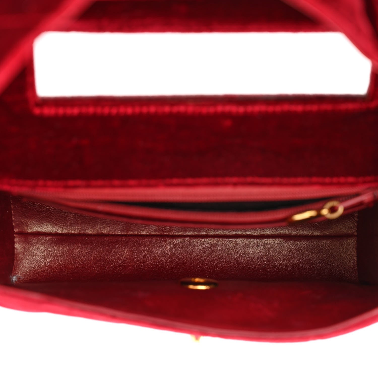 Chanel Velvet Quilted Square Shoulder Bag Burgundy 5 of 10