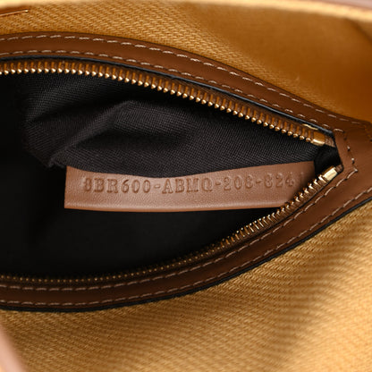 Fendi Raffia Vitello King Lucido FF Embroidered Baguette Grano Sand 7 of 10