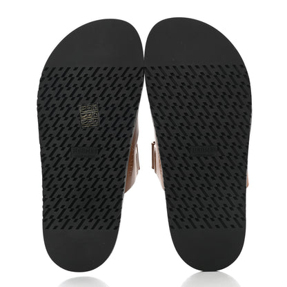 Hermes Calfskin Womens Chypre Sandals 39.5 Gold 5 of 10