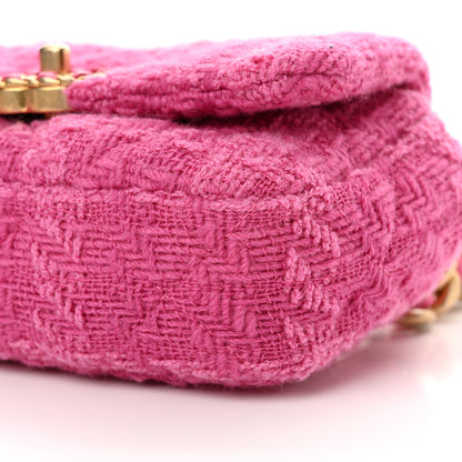 Chanel Tweed Quilted Chanel 19 Waist Bag Pink 10 of 12