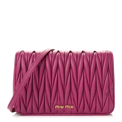 Miu Miu Nappa Matelasse Crossbody Flap Fuxia 1 of 9