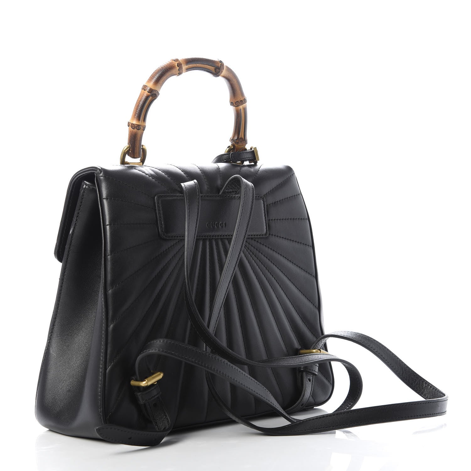 Gucci Calfskin Bamboo Trapuntata Queen Margaret Backpack Black 2 of 8