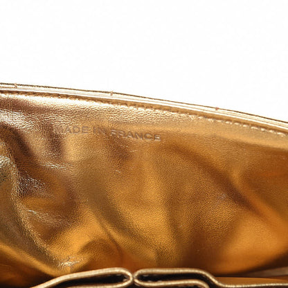 Chanel Metallic Lambskin Quilted East West Chocolate Bar Flap Gold 8 of 13