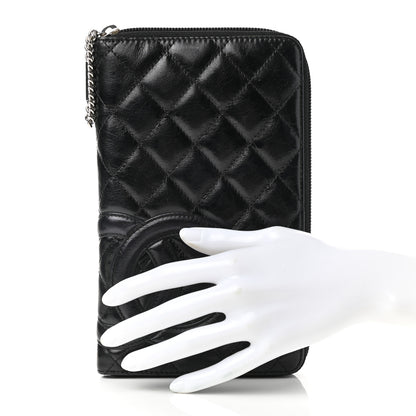 Chanel Calfskin Quilted Cambon Zip Around Organizer Wallet Black 1 of 8
