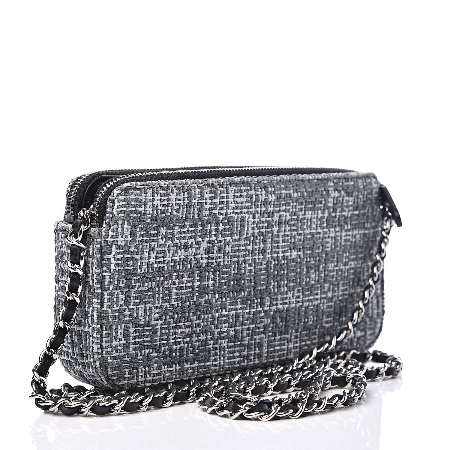 Chanel Canvas Small Deauville Clutch With Chain Charcoal 4 of 14