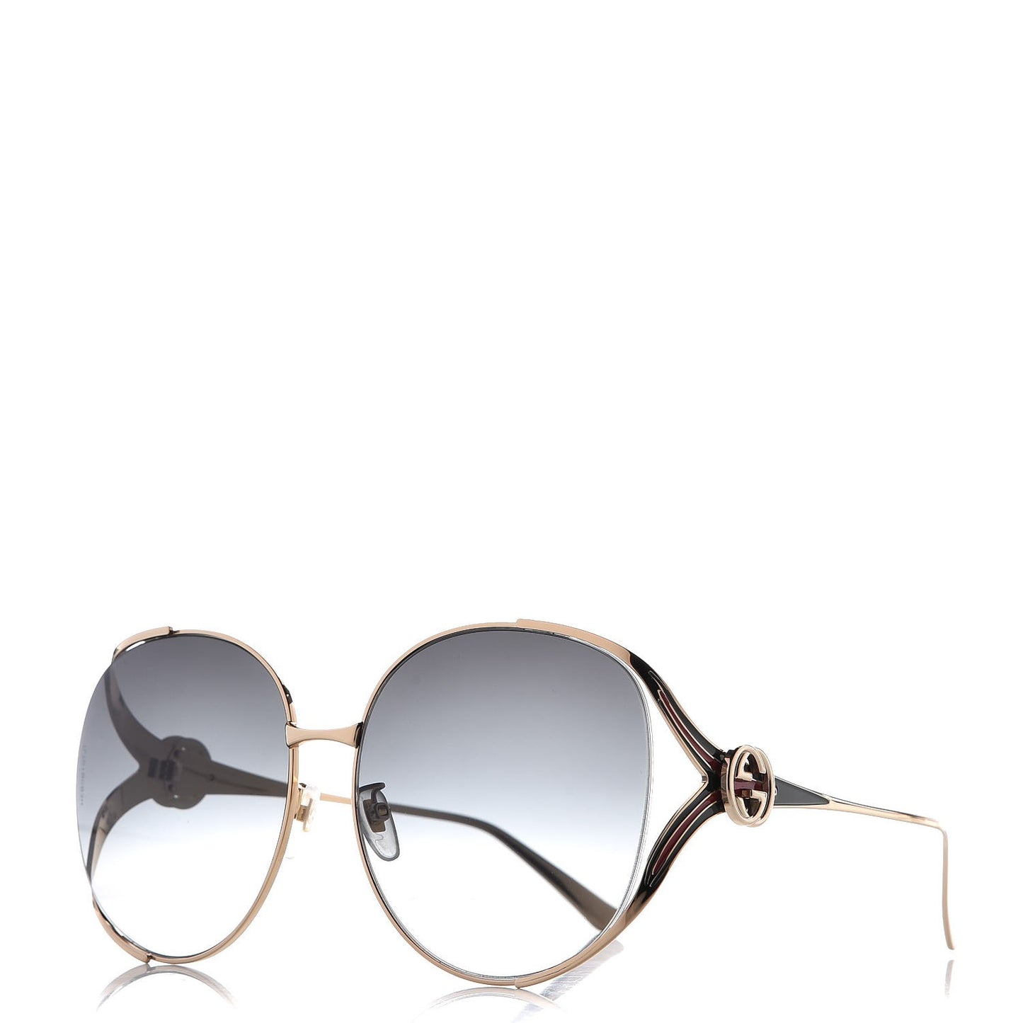 Metal Oversized Round Frame GG0225S Sunglasses Gold