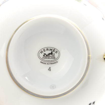 Hermes Porcelain Cheval d'Orient Tea Cup and Saucer Set of 2 8 of 10