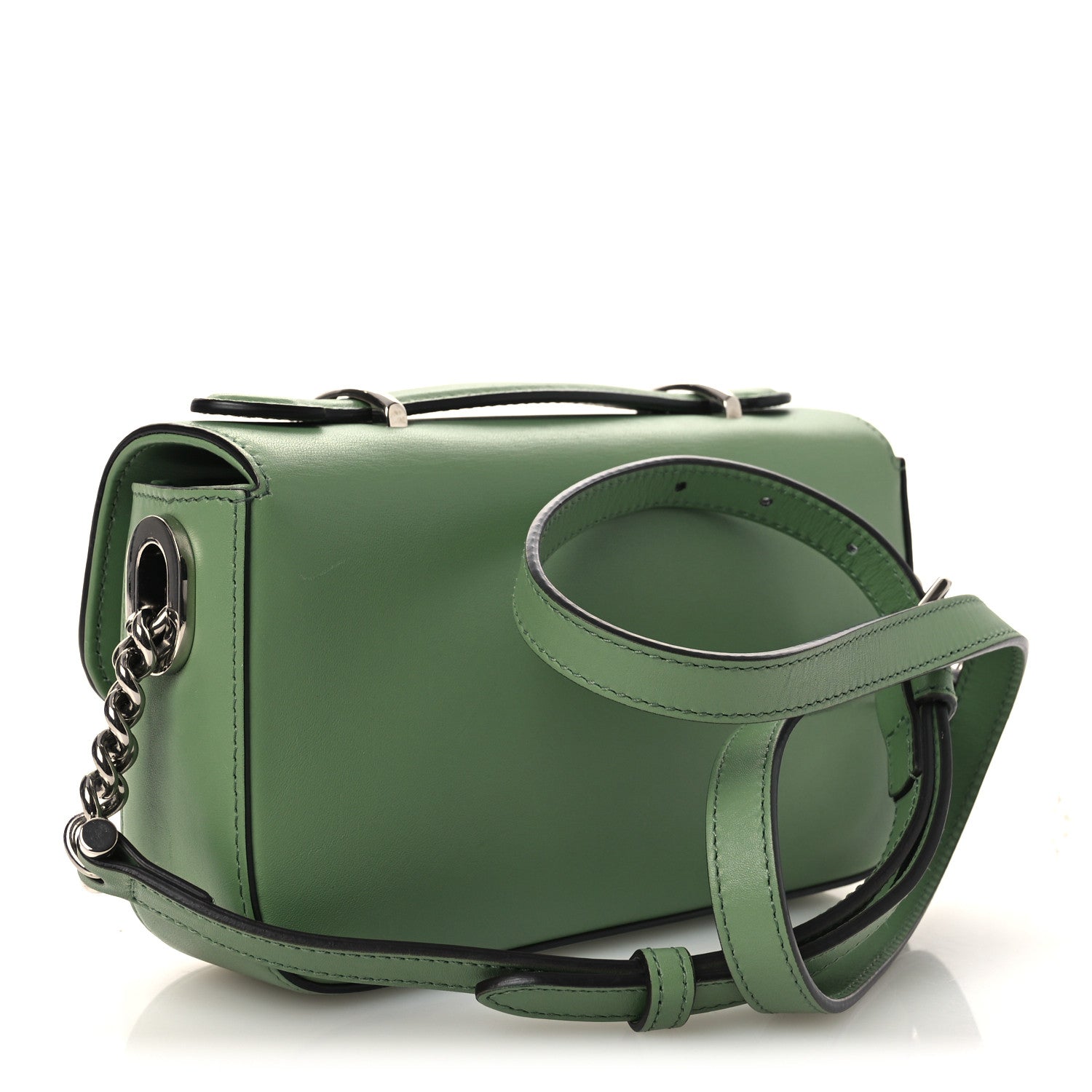 Gucci Senna Calfskin Petite GG Top Handle Shoulder Bag Green Soil Grass 3 of 13