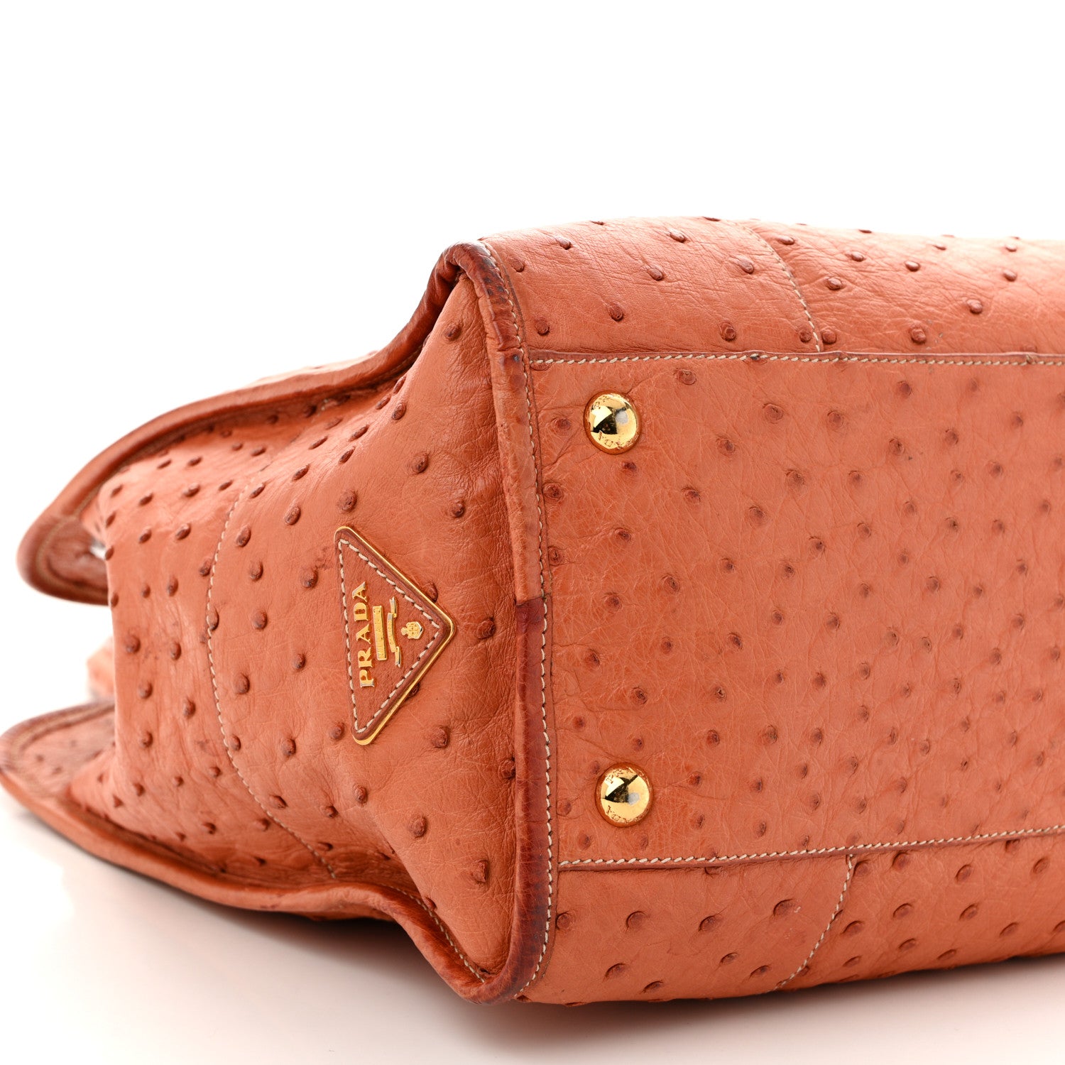 Prada Ostrich  Tote Cognac 10 of 13