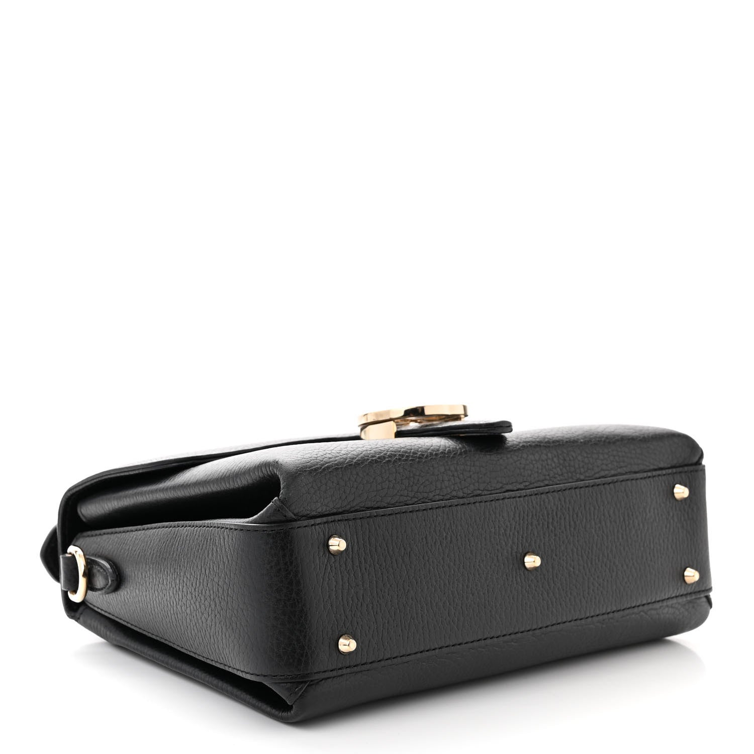 Gucci Dollar Calfskin Interlocking G Top Handle Shoulder Bag Black 4 of 13