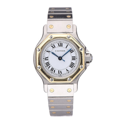 Cartier Stainless Steel 18K Yellow Gold 25mm Santos Octagon Automatic Watch 1 of 6