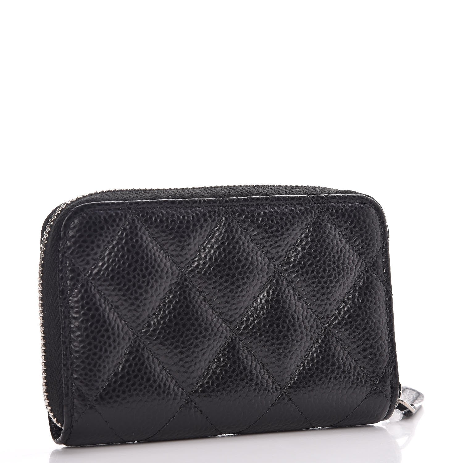 Chanel Caviar Quilted Zip Coin Purse Black 3 of 8