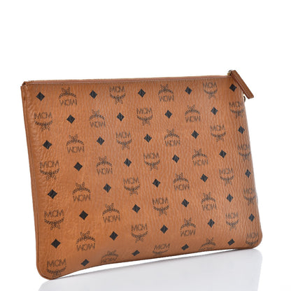 MCM Visetos Large Stark Wristlet Pouch Cognac 3 of 7