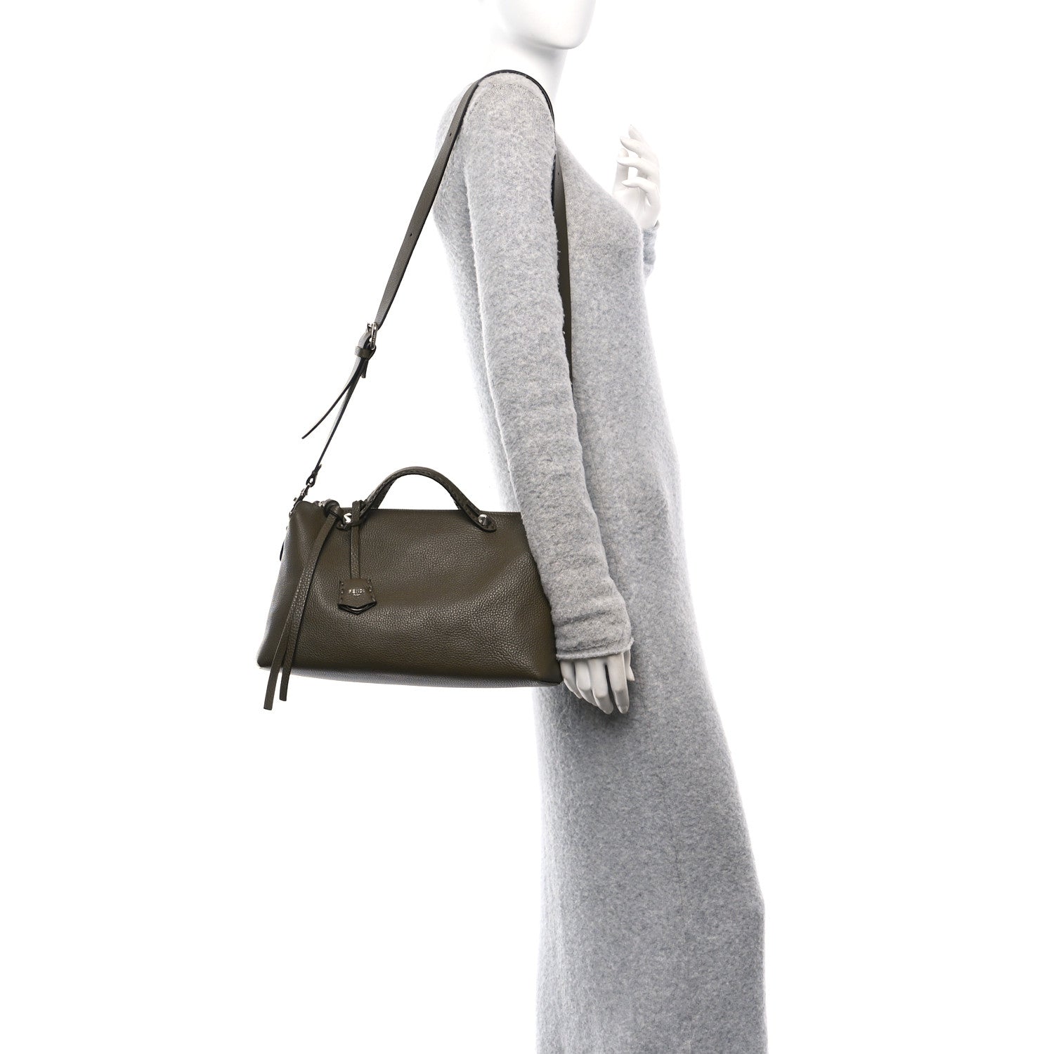 Fendi Cuoio Romano Selleria Large By The Way Boston Bag Wood 2 of 9