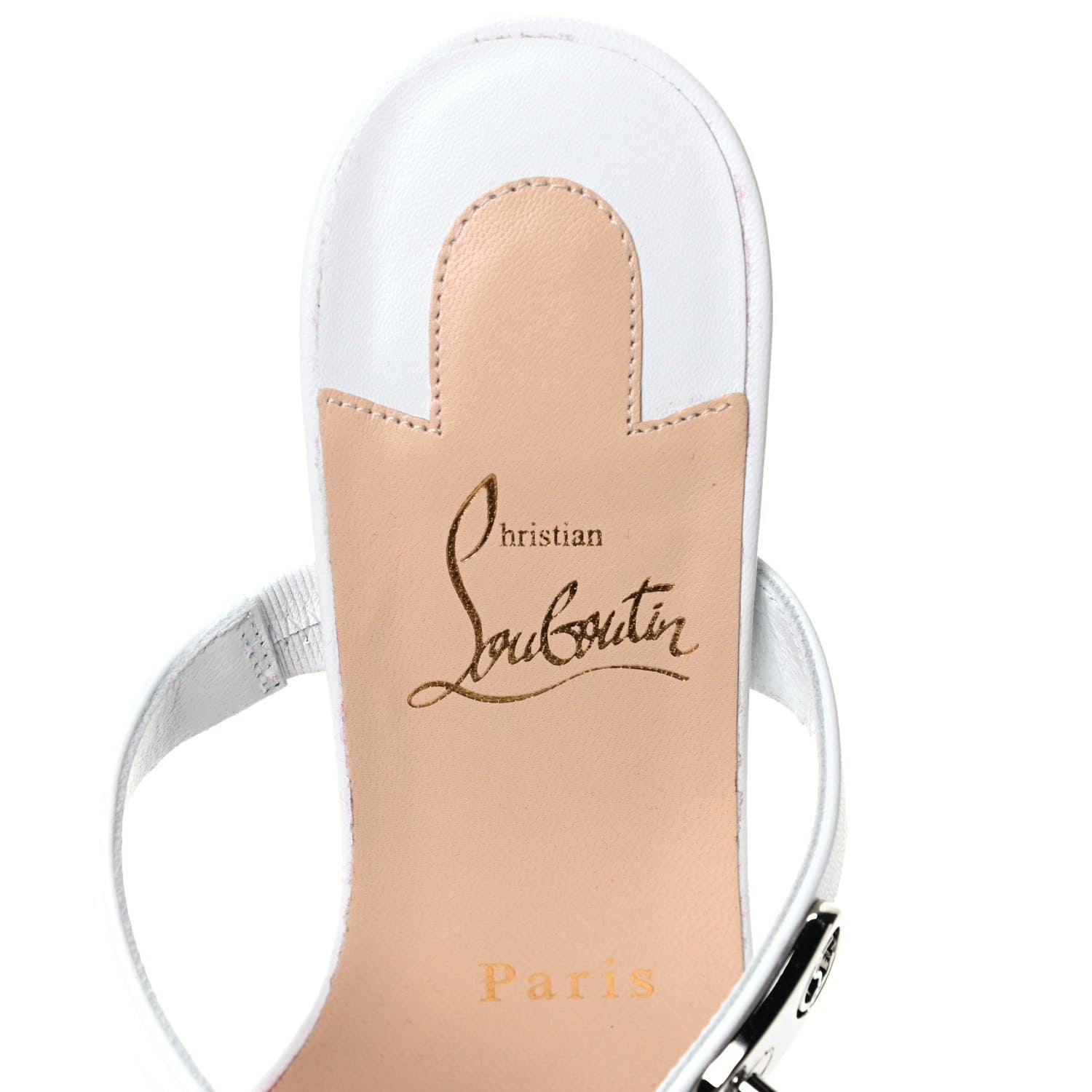 Christian Louboutin Kid Lock Me 85 Slide Sandals 37.5 White 7 of 7