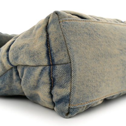 Saint Laurent Denim Quilted Small Loulou Puffer Monogram Chain Satchel Blue Cinnamon 9 of 13