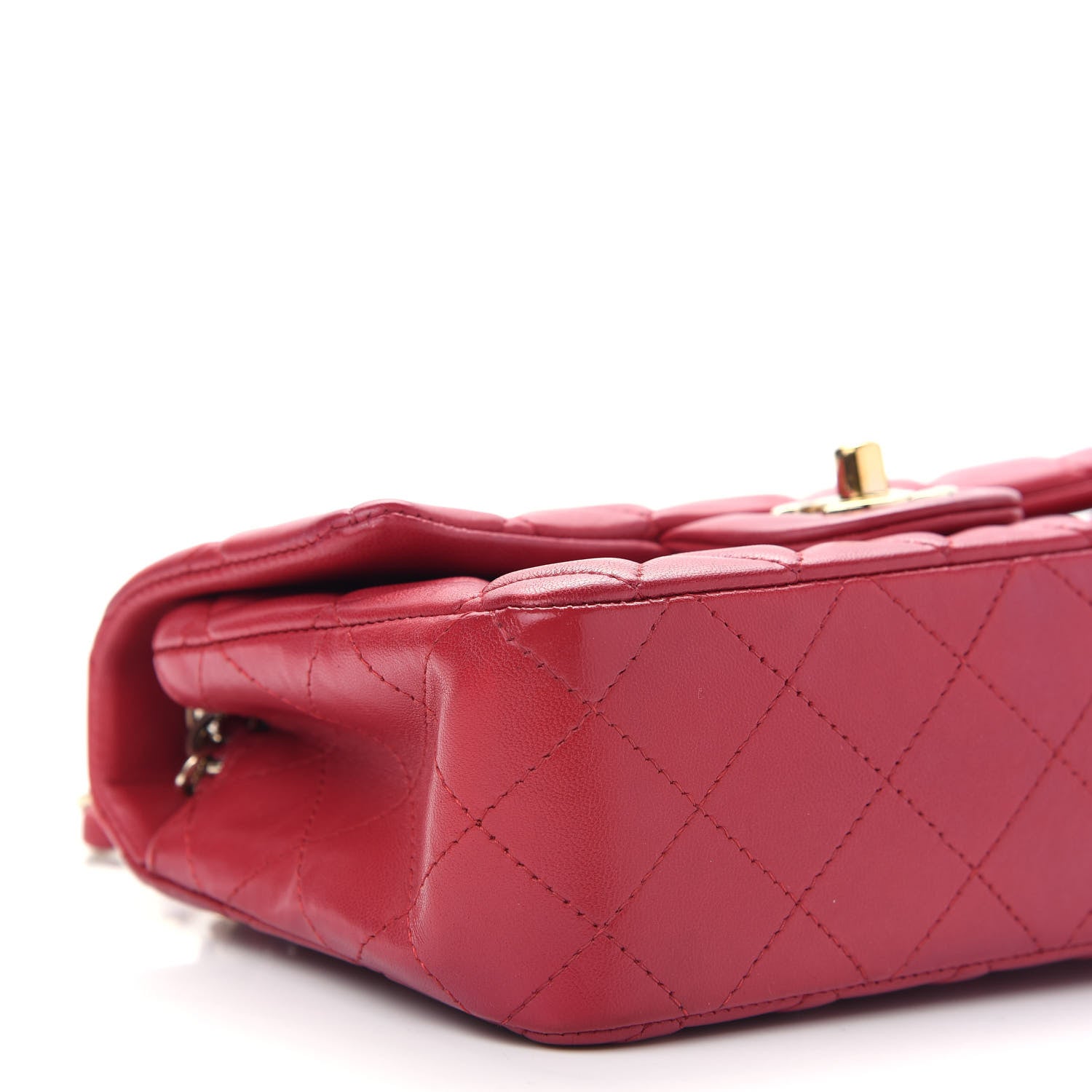 Chanel Lambskin Quilted Mini Rectangular Flap Red 7 of 8