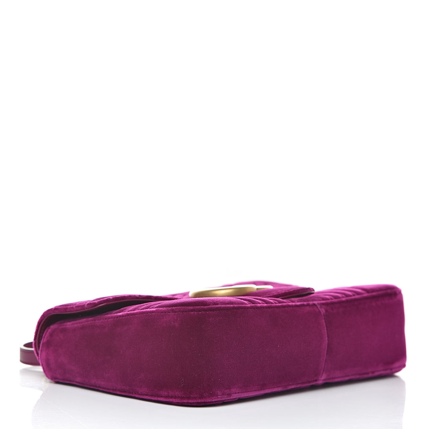 Velvet Matelasse Medium GG Marmont Shoulder Bag Fuchsia Violet Cyclamen