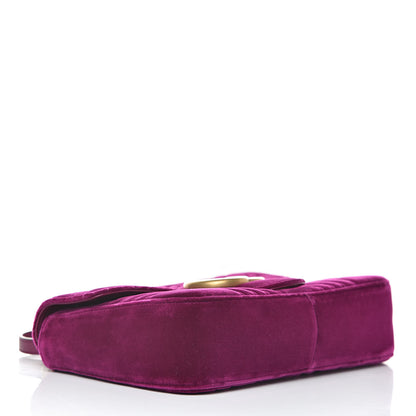 Gucci Velvet Matelasse Medium GG Marmont Shoulder Bag Fuchsia Violet Cyclamen 4 of 10
