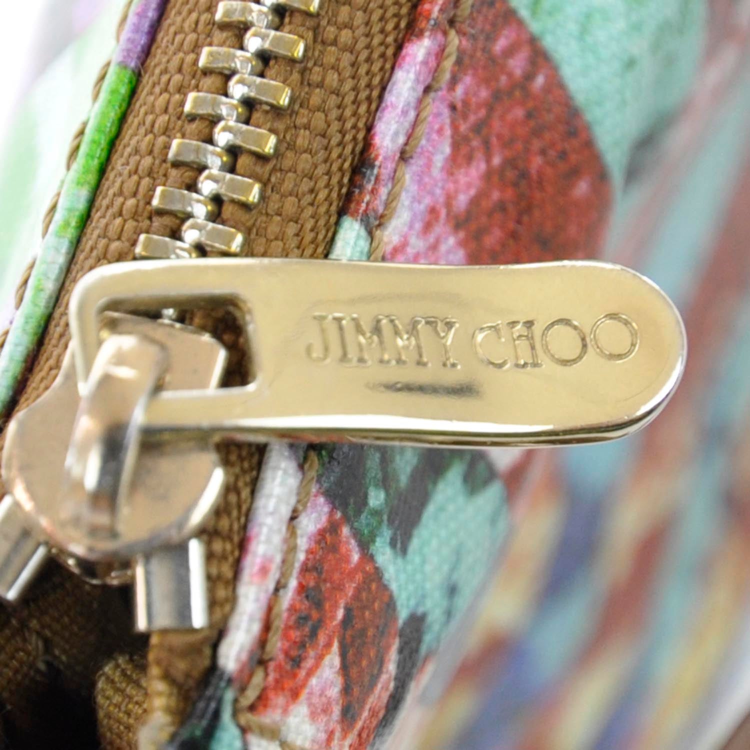Jimmy Choo Glazed Canvas Exotic Print Clutch 8 of 11