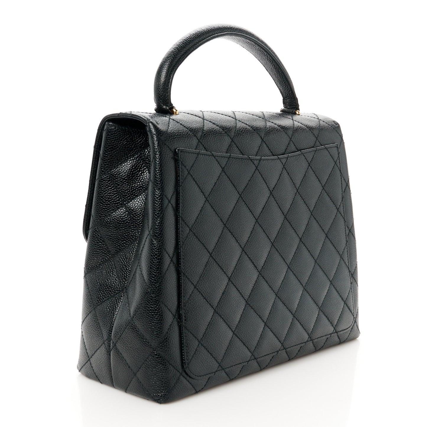 Caviar Quilted Jumbo Kelly Flap Black