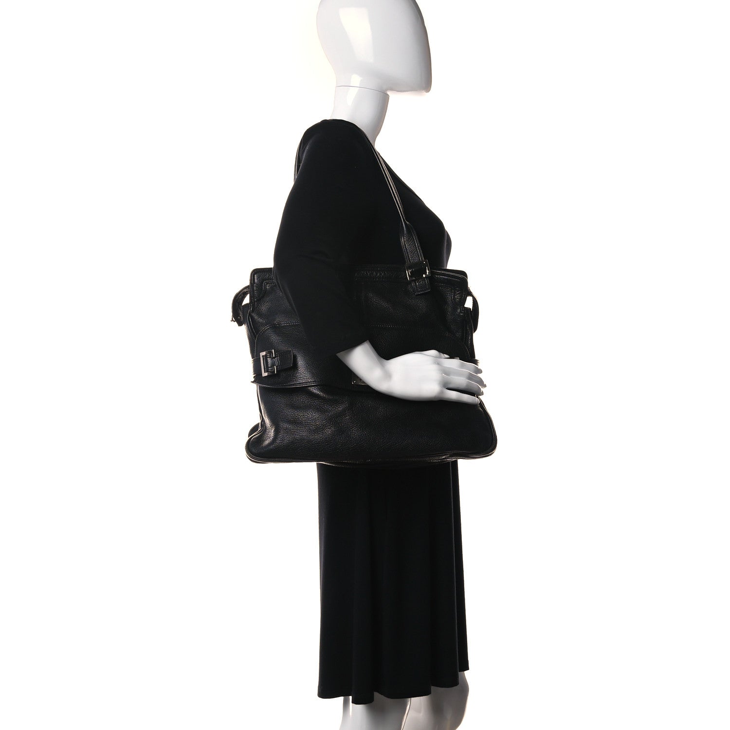 Mulberry Stone Polished Goatskin Maggie Shoulder Bag Black 2 of 19