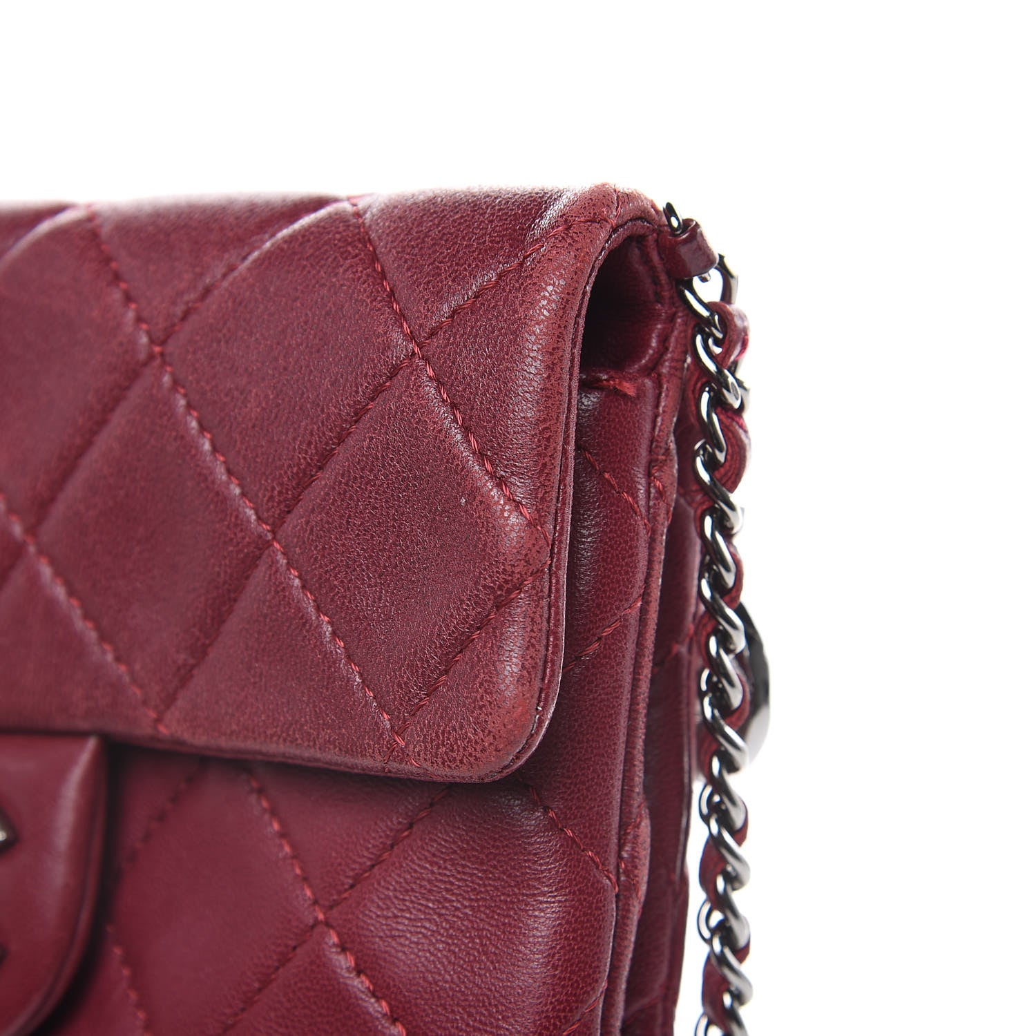 Chanel Lambskin Quilted Mini Mineral Nights Flap Crossbody Bag Dark Red 11 of 18