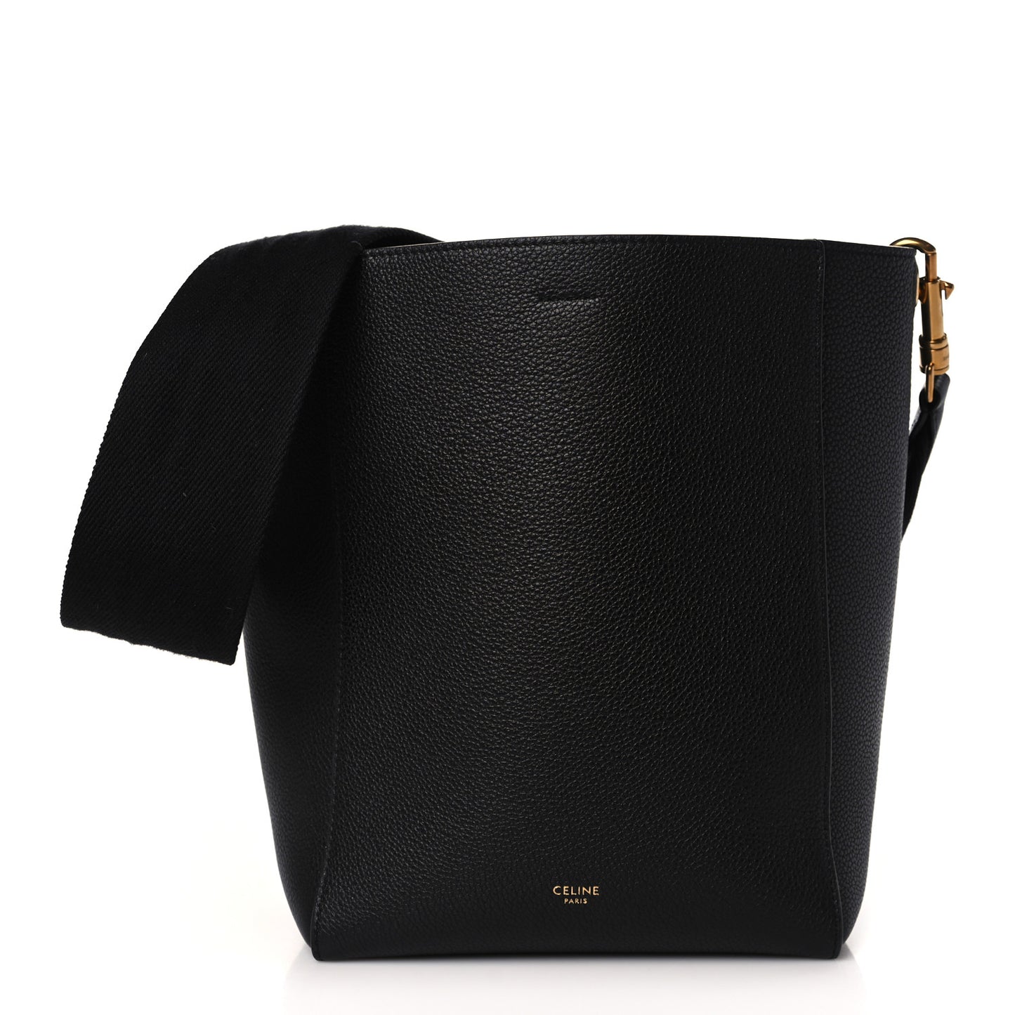 Soft Grained Calfskin Small Sangle Bucket Bag Black