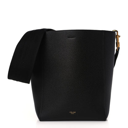 Celine Soft Grained Calfskin Small Sangle Bucket Bag Black 1 of 8