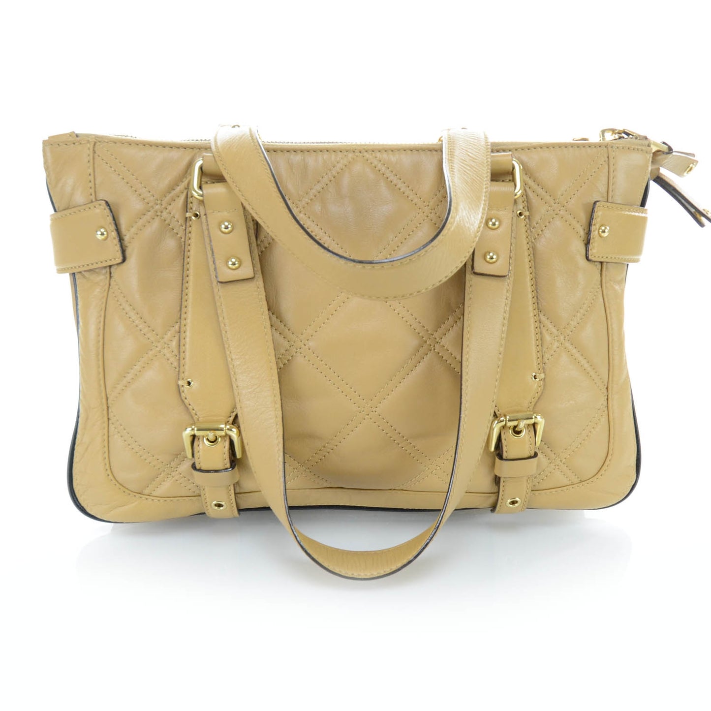 Leather Quilted Saloni Oatmeal