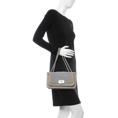 Chanel Suede Chocolate Bar Whipstitch Mademoiselle Flap Grey 2 of 9