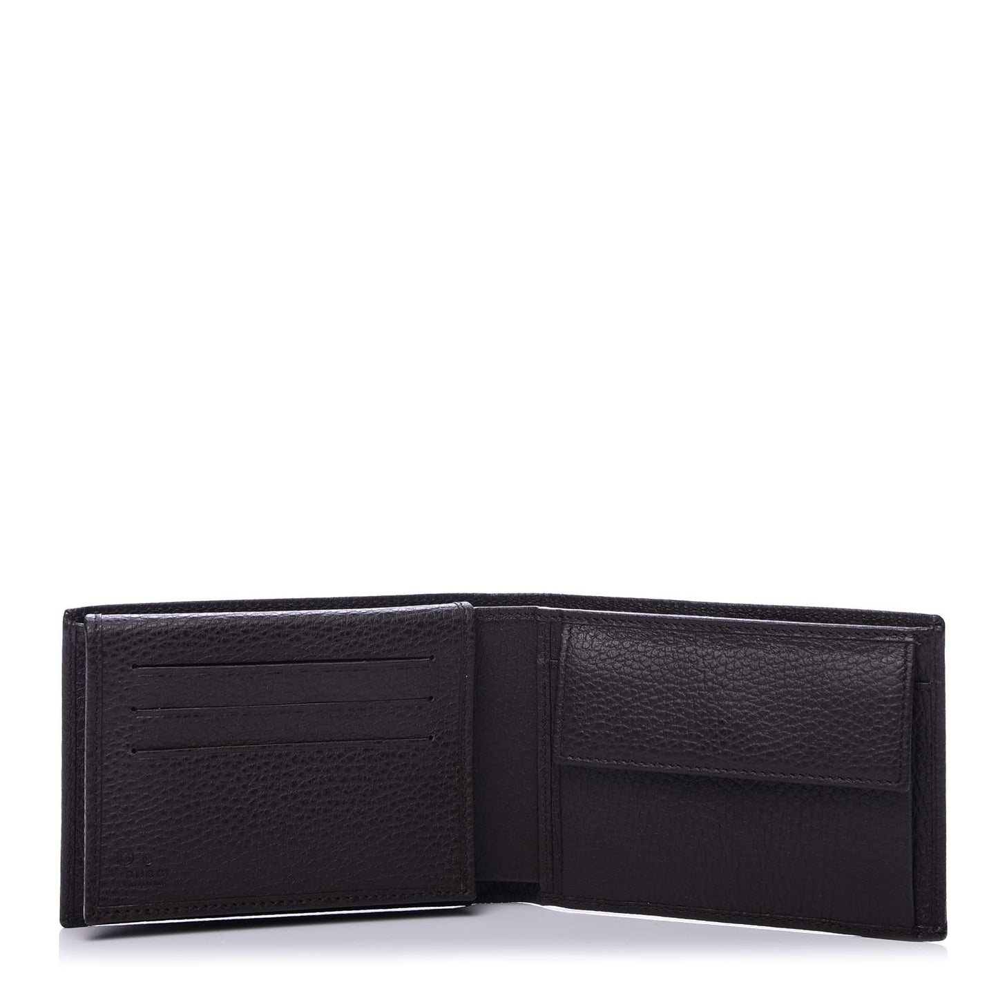 Dollar Calfskin Bi-Fold Wallet Dark Brown