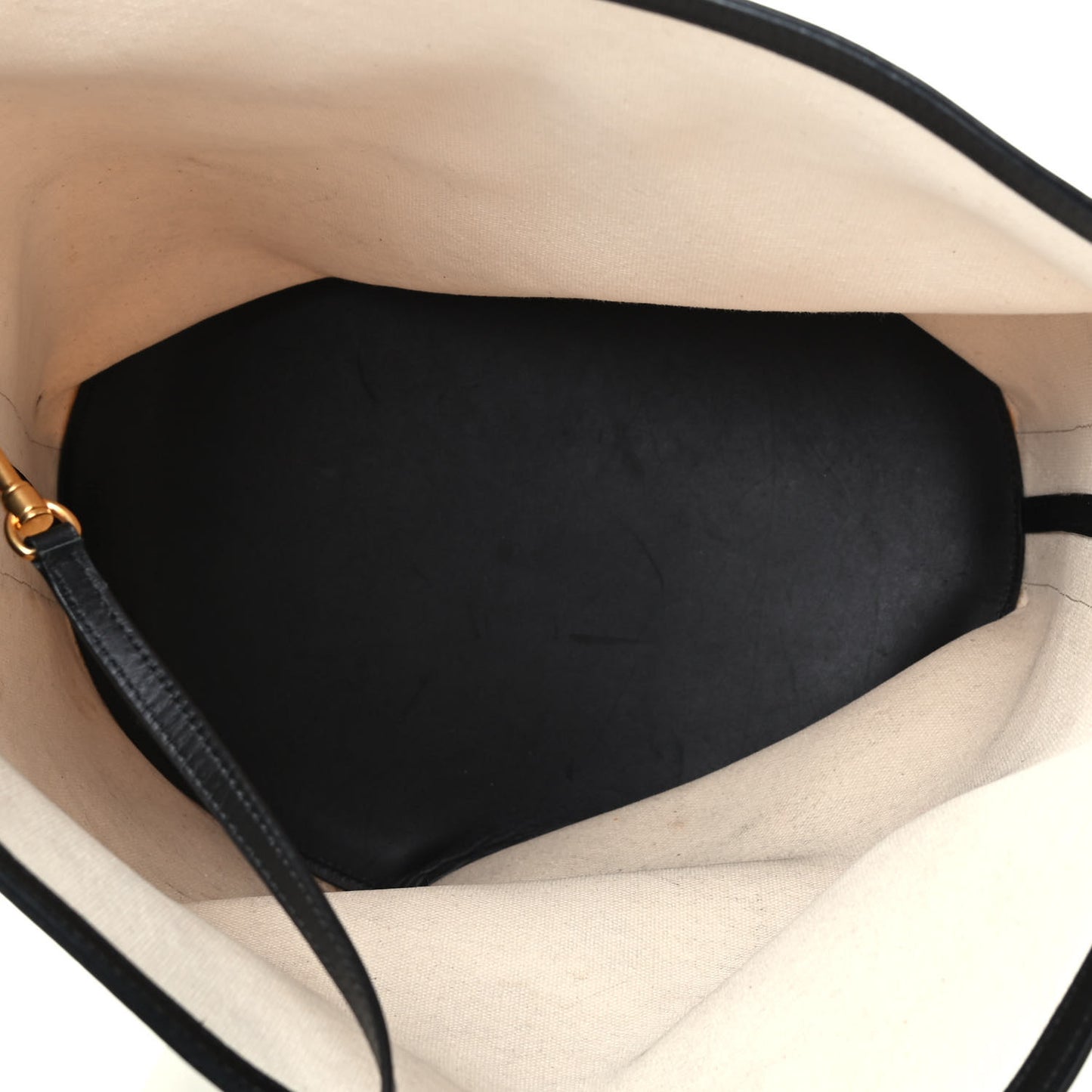 Canvas Large Bucket Bag Black White