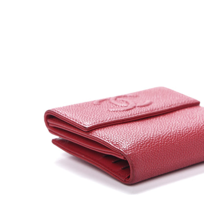 Chanel Caviar Timeless CC Compact French Wallet Red 6 of 15