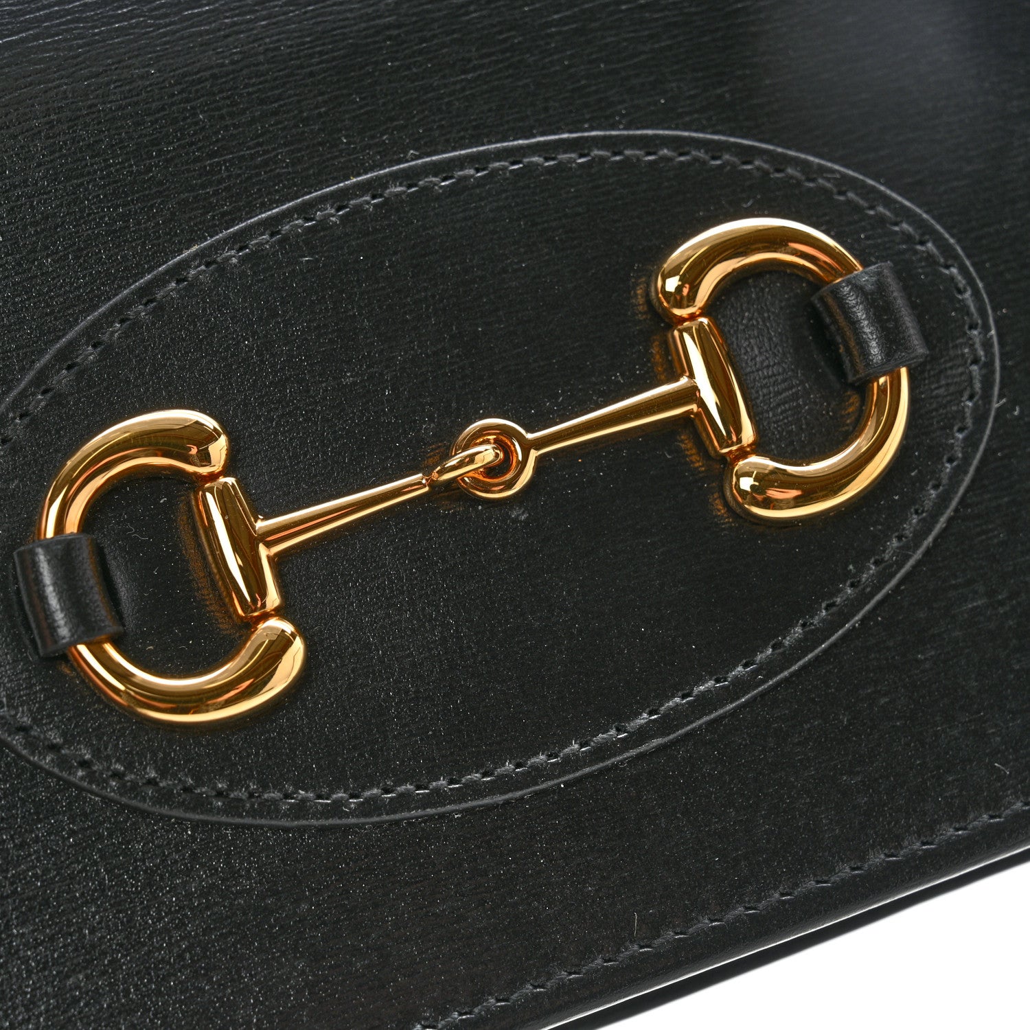 Gucci Boarded Plutone Calfskin Horsebit 1955 Wallet On Chain Black 9 of 10