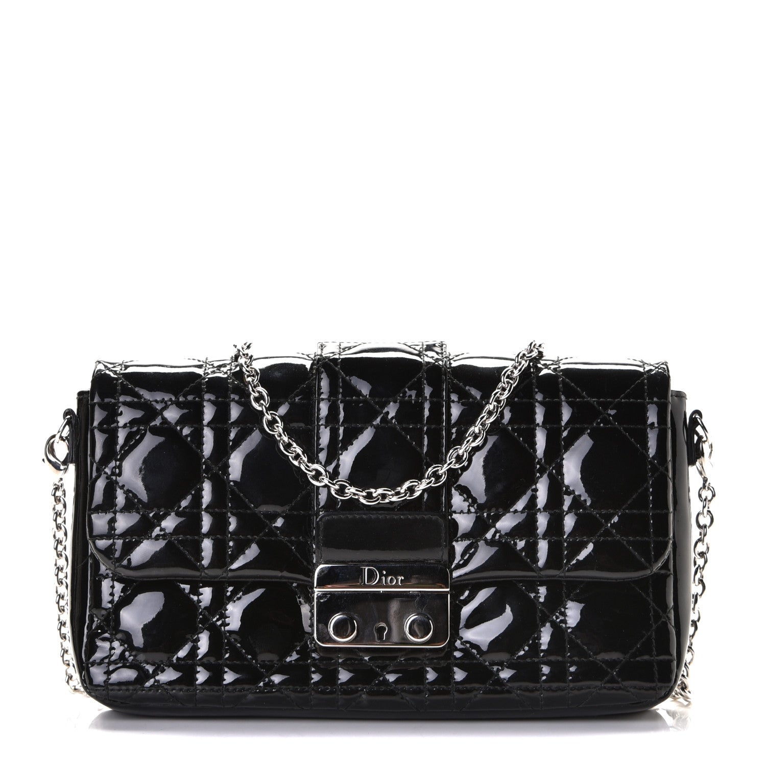 Christian Dior Patent Cannage New Lock Pouch Black 1 of 5