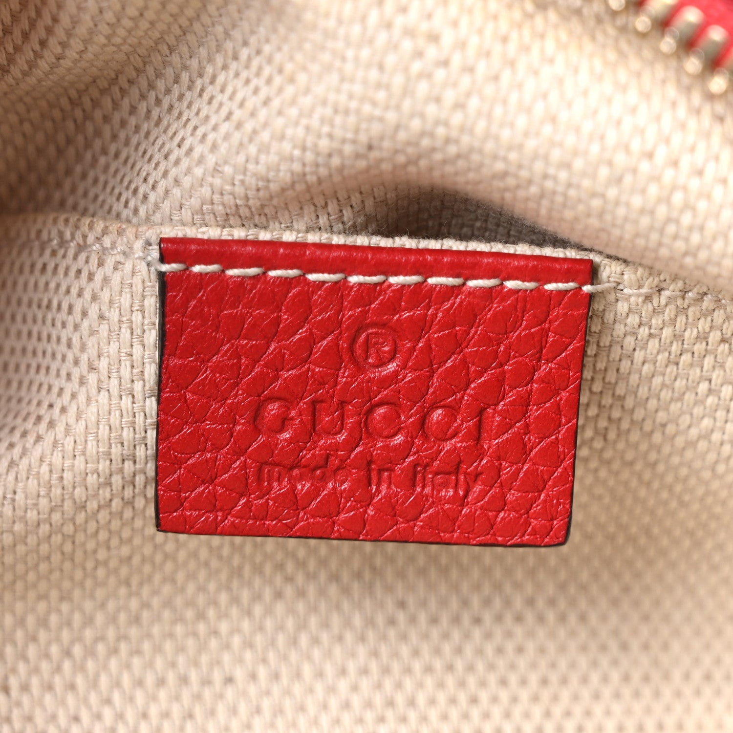 Gucci Pebbled Calfskin Small Soho Disco Bag Tabasco Red 6 of 10