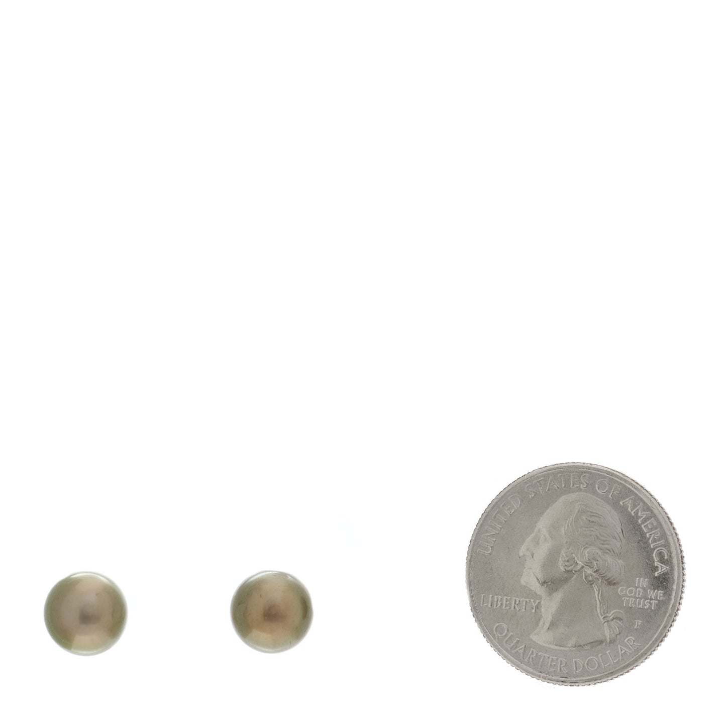 18K White Gold Black South Sea Pearl 9mm Stud Earrings