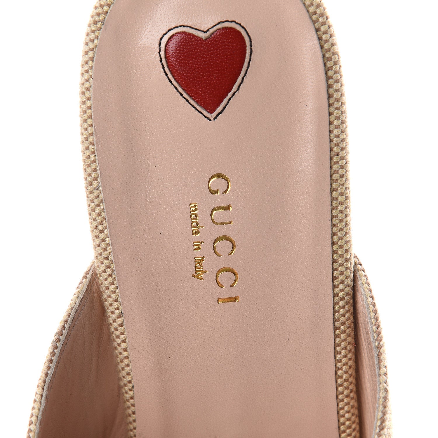 Gucci Canvas Vintage Charlotte Web Princetown Slippers 40 Sand Cuir 5 of 7