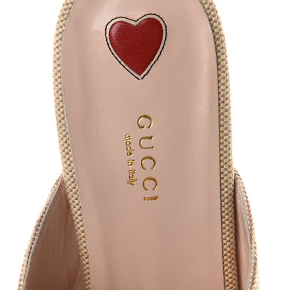 Gucci Canvas Vintage Charlotte Web Princetown Slippers 40 Sand Cuir 5 of 7