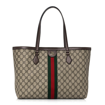 Gucci GG Supreme Monogram Medium Ophidia Shopping Tote Brown 1 of 14
