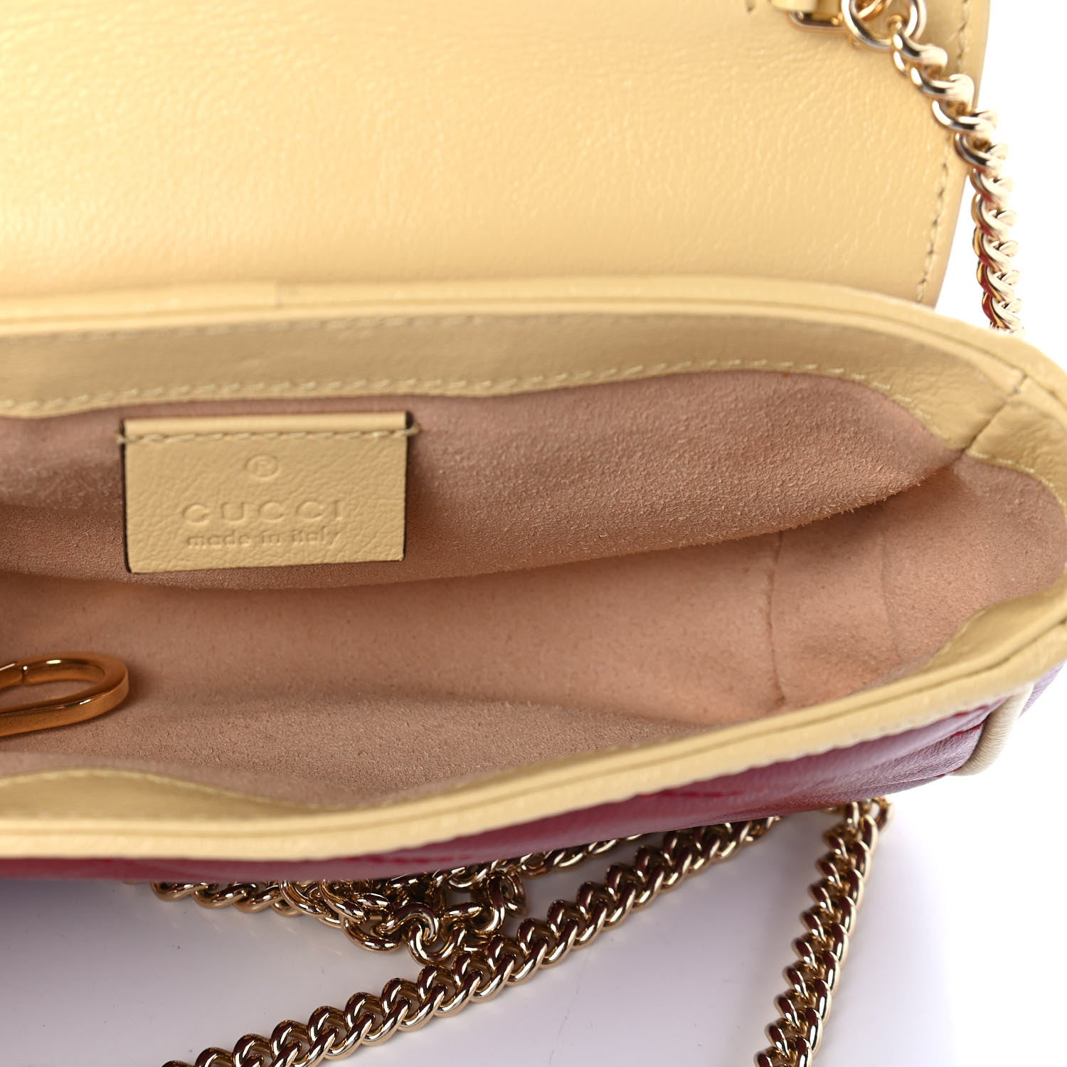 Gucci Azalea Calfskin Matelasse Diagonal Super Mini Torchon GG Marmont Shoulder Bag Blue Agata New Cherry Red Butter 5 of 9
